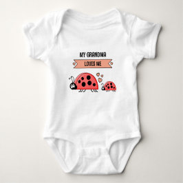 My Grandma loves me ladybugs peach Romper
