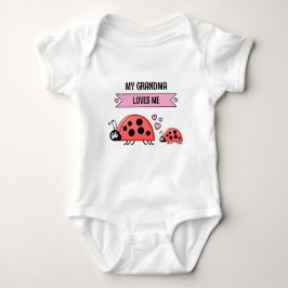 My Grandma loves me ladybugs pink Romper