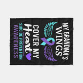 My Grandma's Wings Cover Heart Suicide Awareness R Fleece Deken (Voorkant (Horizontaal))