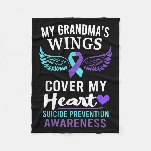 My Grandma's Wings Cover Heart Suicide Awareness R Fleece Deken (Voorkant)