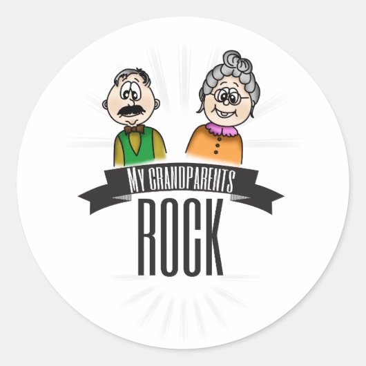 My Grandparents Rock Ronde Sticker (Voorkant)