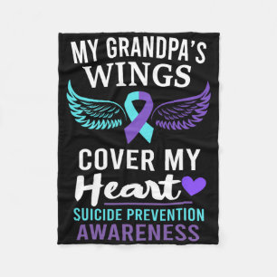 My Grandpa's Wings Hoesje Heart Suicide Awareness Fleece Deken