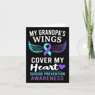 My Grandpa's Wings Hoesje Heart Suicide Awareness  Kaart