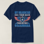 My Grandson Has Your Back Proud Air Force Grandma T-shirt (Design voorkant)