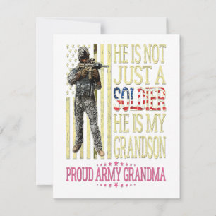 My grandson is a soldier proud army grandma gift kaart