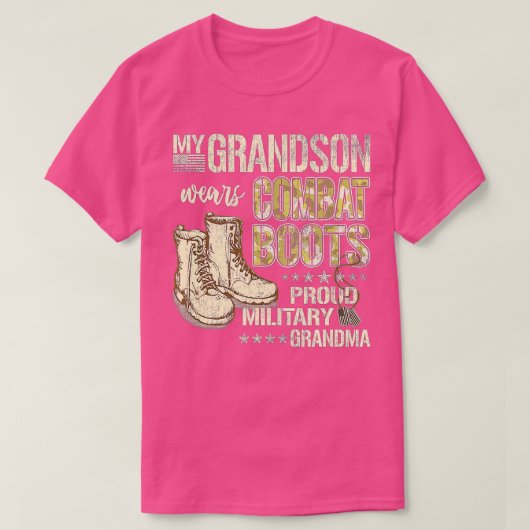 My Grandson Wears Combat Boots Proud Military Gran T-shirt (Design voorkant)