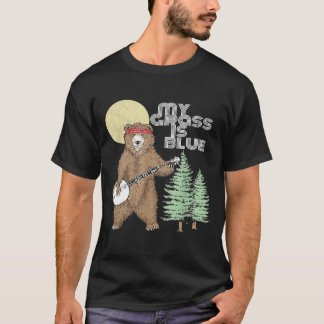 My Grass Is Blue Banjo Bear   Hippie Grizzly2 T-shirt