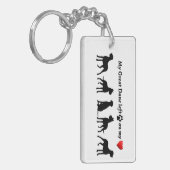 My Great Dane heeft Pawprints op mijn Heart Dog Pe Sleutelhanger (Voorkant Links)