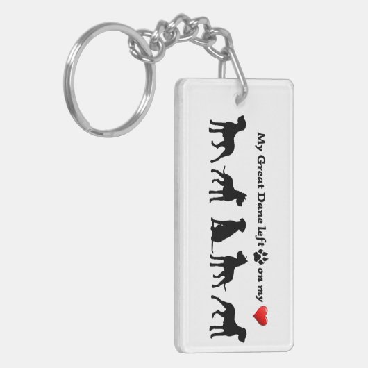 My Great Dane heeft Pawprints op mijn Heart Dog Pe Sleutelhanger (Voorkant Links)
