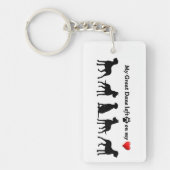 My Great Dane heeft Pawprints op mijn Heart Dog Pe Sleutelhanger (Voorkant)