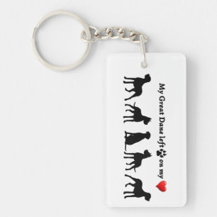 My Great Dane heeft Pawprints op mijn Heart Dog Pe Sleutelhanger