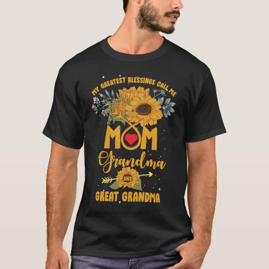 My Greatest Blessings Call Me Mom Grandma Great Gr T-shirt (Voorkant)