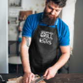 My Grill My Rules BBQ Large Black Apron Schort