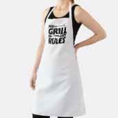 My Grill My Rules Funny BBQ Logo White Schort (Insitu)
