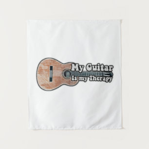 My guitar is my therapy. vintage brown guitar wandkleed