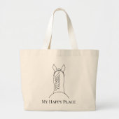 My Happy Place Black Horse Tote Grote Tote Bag (Voorkant)