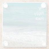 My Happy Place Caribbean Zee Glazen Onderzetter (Achterkant)