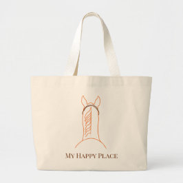 My Happy Place Kastanjebruine Paard Jumbo Tote Grote Tote Bag