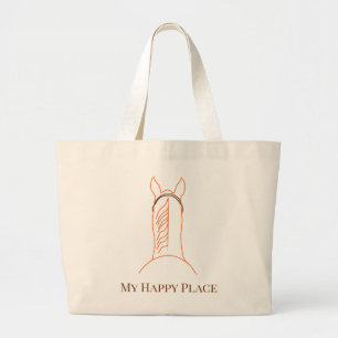 My Happy Place Kastanjebruine Paard Jumbo Tote Grote Tote Bag