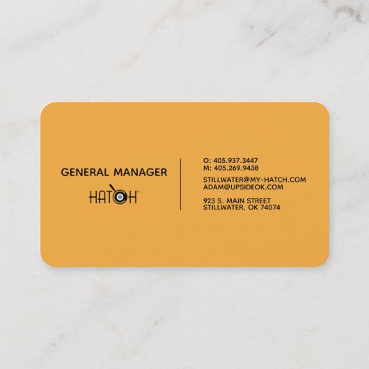 MY HATCH - ALGEMEEN DIRECTEUR KAART VISITEKAARTJE (Achterkant)