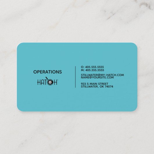 MY HATCH - OPERATIONS KAART VISITEKAARTJE (Achterkant)