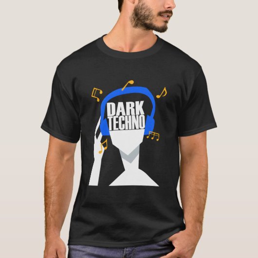My Headphones Plays Only Dark Techno T-shirt (Voorkant)
