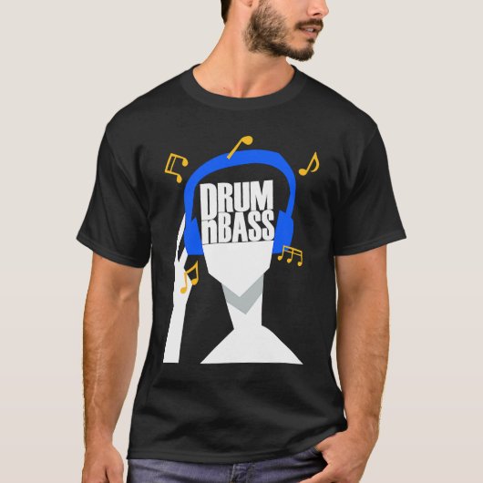 My headphones plays only Drum and Bass or DRUMnBAS T-shirt (Voorkant)