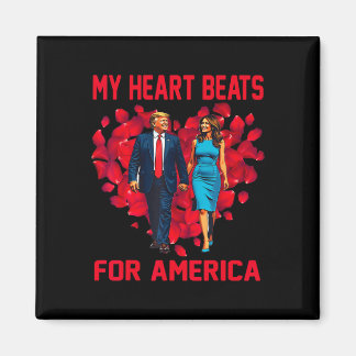 My Heart Beats For America Trump Valentine's Day 3 Magneet