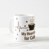 My Heart Beats for Coffee-mug Koffiemok (Voorkant links)