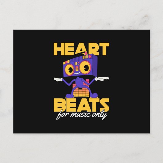 My Heart Beats For Music Only music lover lets go Briefkaart (Voorkant)