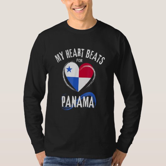 My Heart Beats for Panama  Panamanian Pride T-shirt (Voorkant)