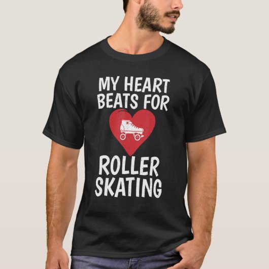 My Heart beats for Roller Skating T-shirt (Voorkant)