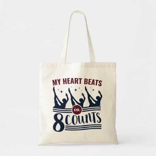 My Heart Beats In 8 Counts Synchronized Swimming Tote Bag (Voorkant)
