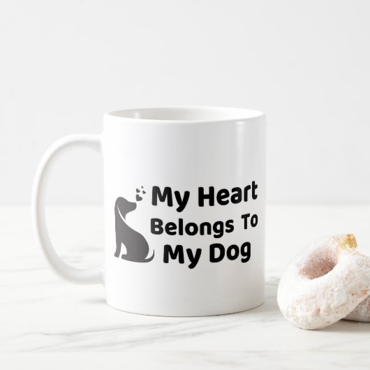 My Heart Belong To My Dog Mug Koffiemok (Met donut)