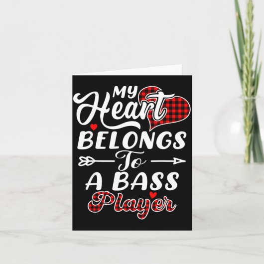 My Heart Belongs To A B Player Shirt Funny Valenti Kaart (Voorkant)