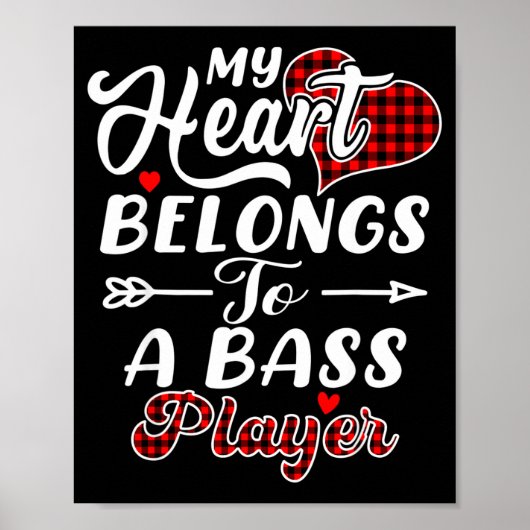 My Heart Belongs To A B Player Shirt Funny Valenti Poster (Voorkant)