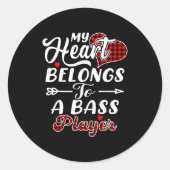 My Heart Belongs To A B Player Shirt Funny Valenti Ronde Sticker (Voorkant)