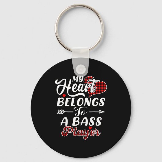 My Heart Belongs To A B Player Shirt Funny Valenti Sleutelhanger (Voorkant)