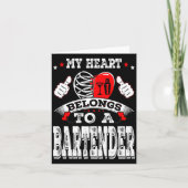 My Heart Belongs To A Bartender Valentine Day Kaart (Voorkant)