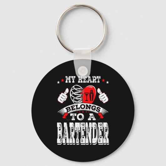 My Heart Belongs To A Bartender Valentine Day Sleutelhanger (Voorkant)