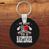 My Heart Belongs To A Bartender Valentine Day Sleutelhanger (Voorkant)