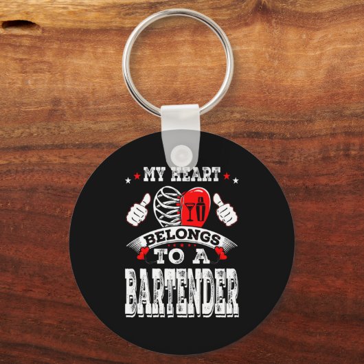 My Heart Belongs To A Bartender Valentine Day Sleutelhanger (Voorkant)
