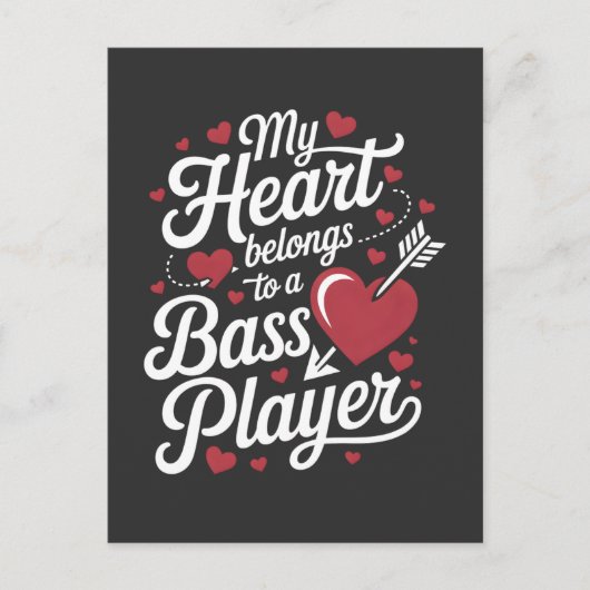My Heart Belongs to a Bass Player Briefkaart (Voorkant)