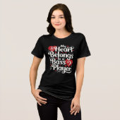 My Heart Belongs to a Bass Player Funny Musician Tri-Blend Shirt (Voorkant volledig)
