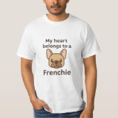 My Heart Belongs to a Frenchie – Cute French Bulld T-shirt (Voorkant)