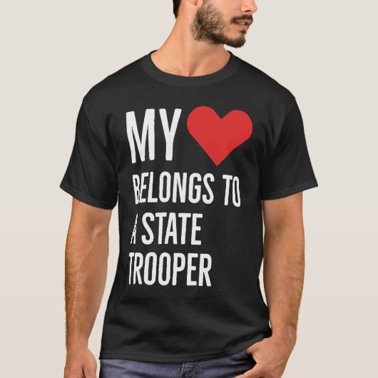 My heart belongs to a state trooper anniversary qu t-shirt (Voorkant)