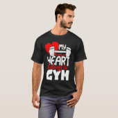 My Heart Belongs To Gym Valentines Day Workout T-shirt (Voorkant volledig)