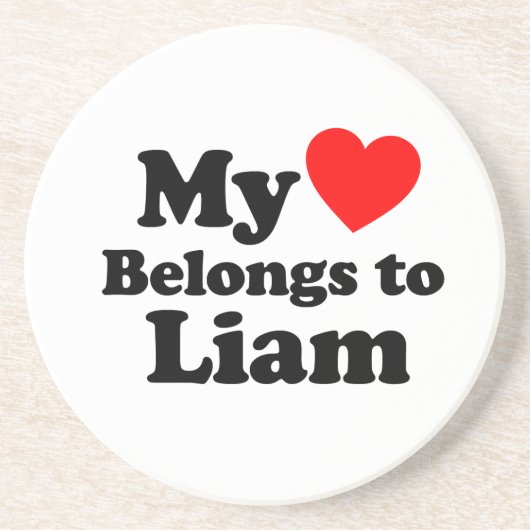 My Heart Belongs to Liam Zandsteen Onderzetter (Voorkant)