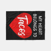 My Heart Belongs To Tacos - Funny Valentines Day Fleece Deken (Voorkant (Horizontaal))