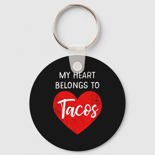 My Heart Belongs To Tacos - Funny Valentines Day  Sleutelhanger (Voorkant)